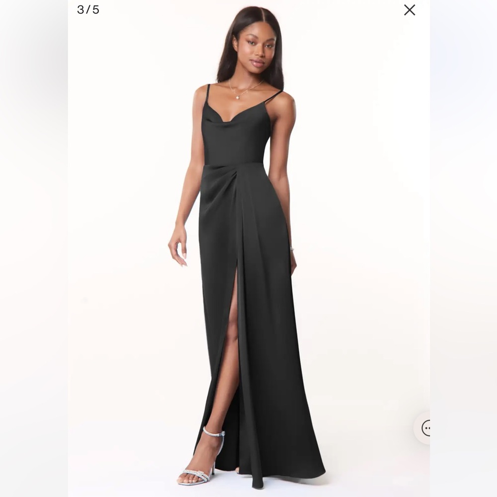 Azazie Black Brielle dress